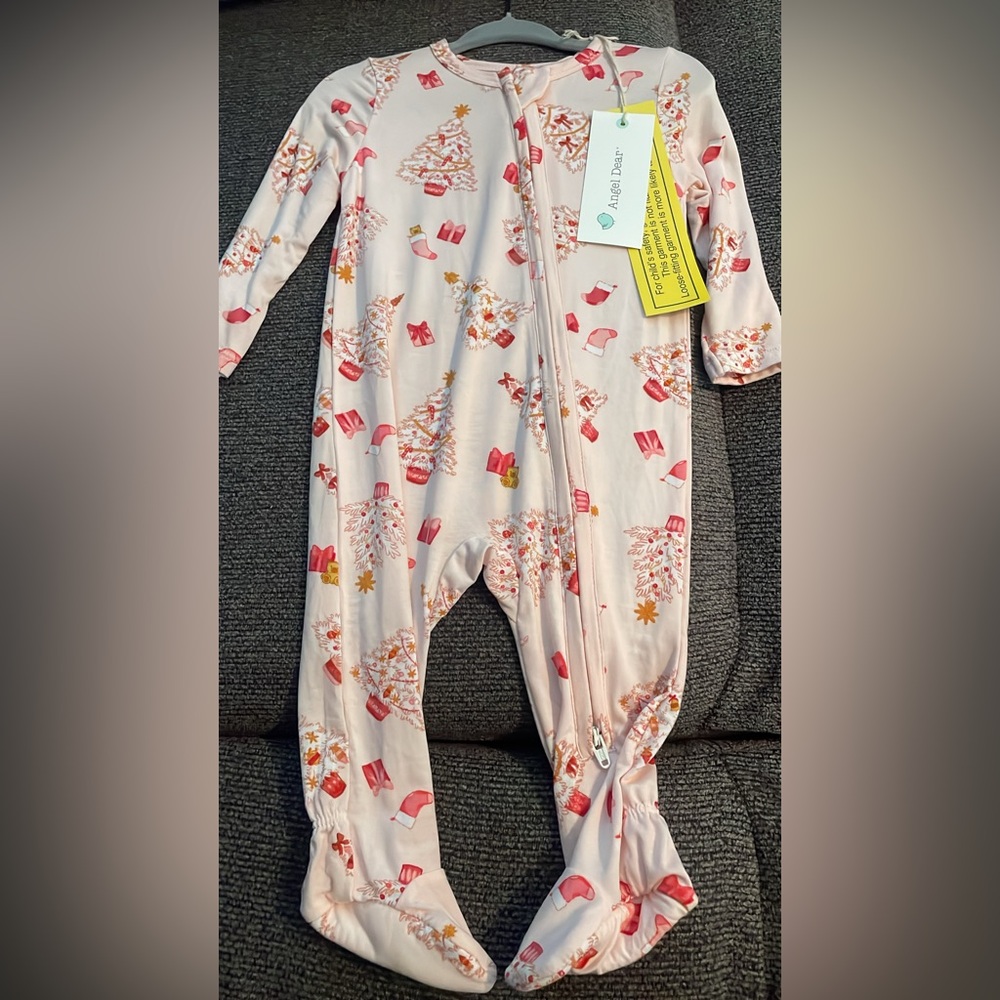 NWT Angel Dear Pink Christmas Tree Footie